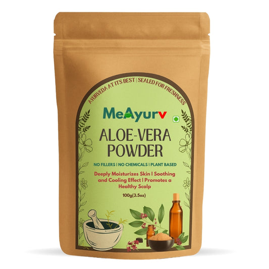 MeAyurv Organic Aloe Vera Leaves Powder | Herbal Supplement for Skin Care, Hair Growth & Hydration | Pure, Vegan, Chemical Free & Non-GMO