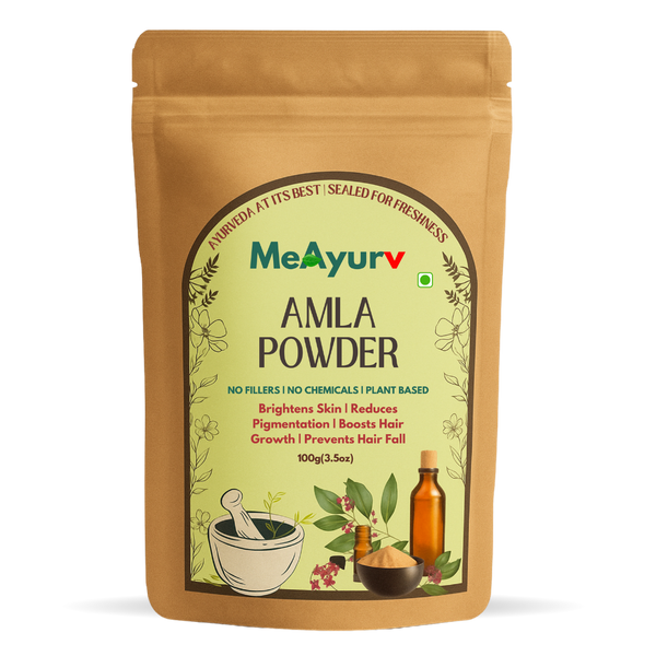 MeAyurv Organic Amla Powder – Pure Indian Gooseberry | Ayurvedic Superfood for Immunity, Hair Growth & Antioxidant Support | Non-GMO & Vegan