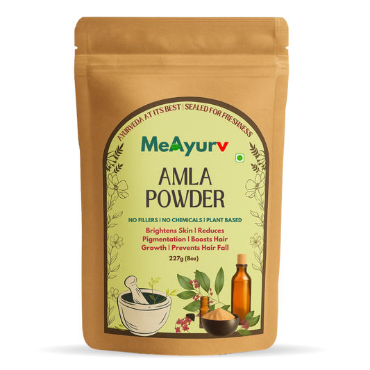 MeAyurv Organic Amla Powder – Pure Indian Gooseberry | Ayurvedic Superfood for Immunity, Hair Growth & Antioxidant Support | Non-GMO & Vegan