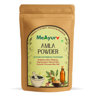 MeAyurv Organic Amla Powder – Pure Indian Gooseberry | Ayurvedic Superfood for Immunity, Hair Growth & Antioxidant Support | Non-GMO & Vegan