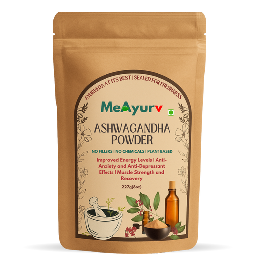 MeAyurv Organic Ashwagandha Powder – Pure Ashwagandha Root Powder | Ayurvedic Adaptogen Supplement for Stress Support, Energy & Vitality | Natural, Vegan, Chemical Free