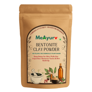 MeAyurv Bentonite Clay Powder for Deep Pore Cleansing Face Pack | Natural Detox for Oily Skin, Acne & Blackheads