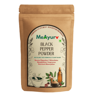 MeAyurv Black Pepper Powder (Kali Mirch), High Piperine for Pungent Aroma | Finely Ground Malabar Kali Mirch Powder for Cooking, Seasoning, Immunity & Digestion