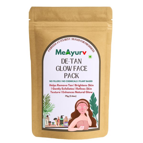 MeAyurv Organic De - Tan Glow Face Pack Powder – Pure Orange Peel (Santra Chilka) Powder | Ayurvedic Skincare for De tan glow, Even tone & Face pack | Natural, Vegan, Chemical Free