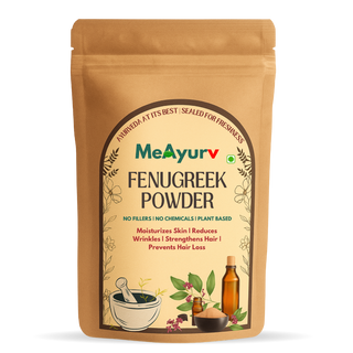 MeAyurv Organic Fenugreek Seed (Methi) Powder – Pure Methi Dana | Ayurvedic Herbal Supplement for Digestion, Hair & Sugar Balance | Vegan, Chemical Free