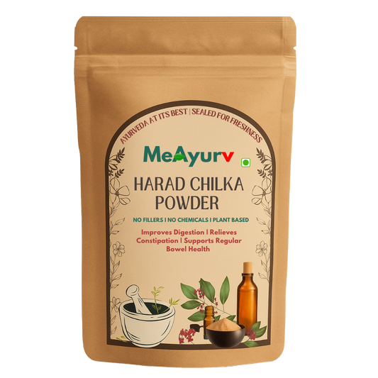 MeAyurv Harad Chilka Powder packaging on a white background