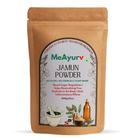 MeAyurv Organic Jamun Seed Powder for Diabetes Care | Pure Syzygium Cumini for Sugar Balance & Metabolism | Natural, Herbal & Vegan Blood Sugar Support