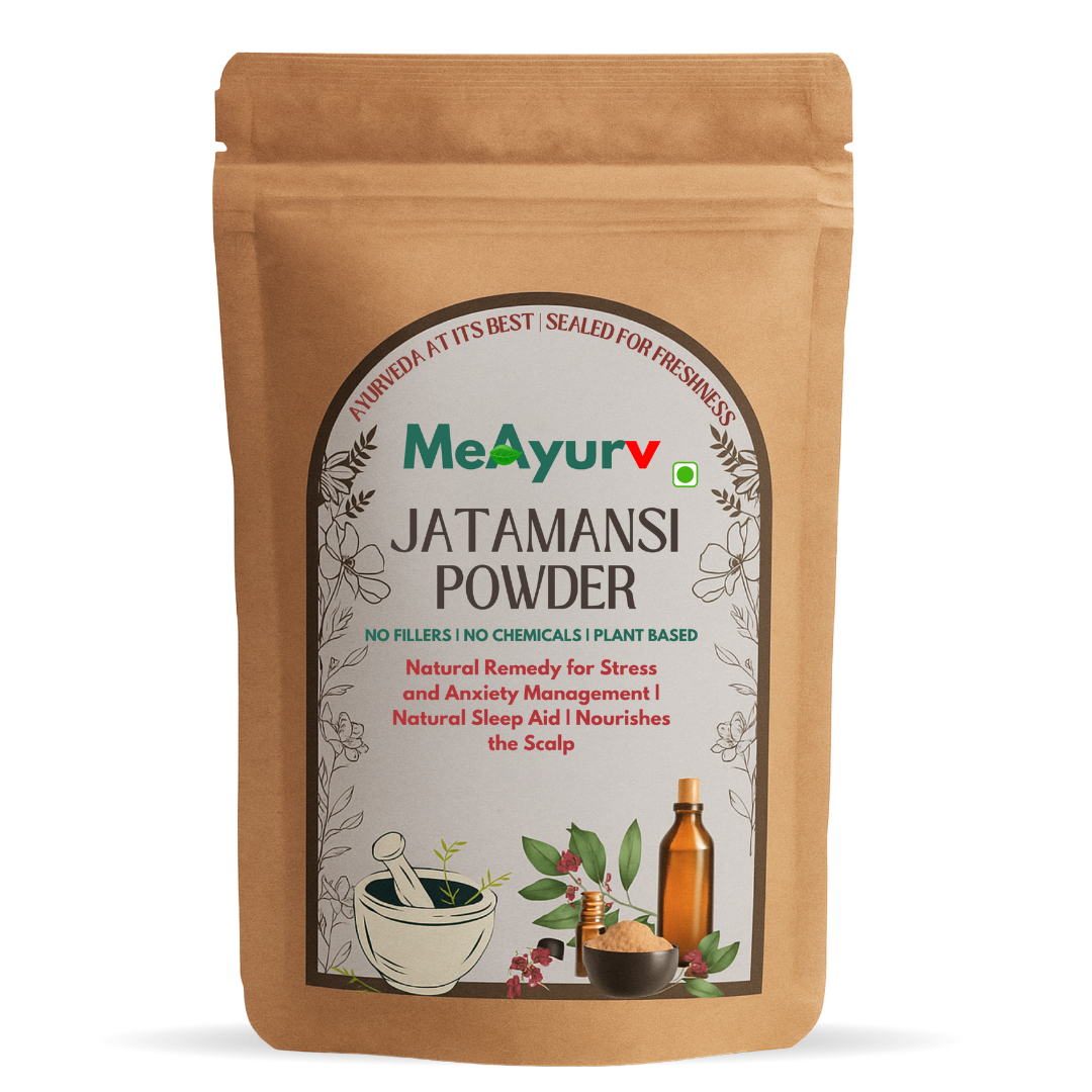 MeAyurv Organic Jatamansi – Pure Spikenard Root | Ayurvedic Herbal Supplement for Stress Relief, Hair Growth & Mind Calmness | Natural, Vegan, Chemical Free | MeAyurv