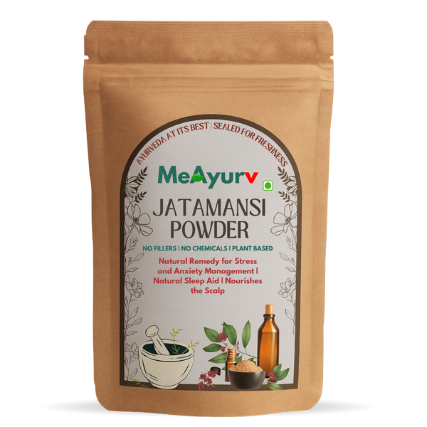 MeAyurv Organic Jatamansi – Pure Spikenard Root | Ayurvedic Herbal Supplement for Stress Relief, Hair Growth & Mind Calmness | Natural, Vegan, Chemical Free