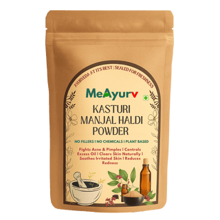 MeAyurv Kasturi Manjal Haldi Powder for Skin Brightening Face Pack | Wild Turmeric for Tan Removal | Non-Staining Formula