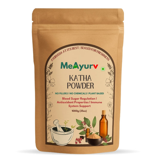 MeAyurv Organic Katha Powder Hair Mask | Pure Acacia Catechu Ayurvedic Pack for Hair Strengthening, Shine & Nourishment | Herbal, Vegan & Natural Care