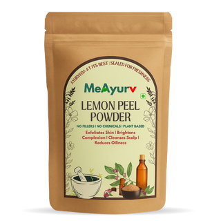 MeAyurv Organic Lemon Peel Powder – Pure Lemon Peel | Herbal Supplement for Skin Brightening, Antioxidants & Immunity | Natural, Vegan, Chemical Free