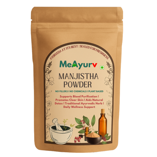 MeAyurv Manjistha Powder Face Pack for Pigmentation, Acne & Dark Spots | Ayurvedic Blood Purifier for Glowing Skin