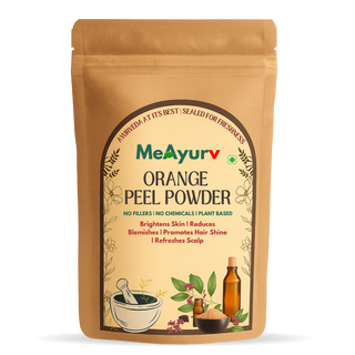 MeAyurv Organic Orange Peel Powder – Pure Orange Peel Powder | Ayurvedic Skin Care for Brightening, Glow & Ubtan | Natural, Vegan, Chemical Free