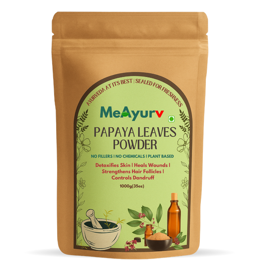 MeAyurv Organic Papaya Leaves Powder – Pure Papaya Fruit Powder | Ayurvedic Skin Care for Gentle Enzyme Exfoliation, Glow & Brightening | Natural, Vegan, Chemical Free