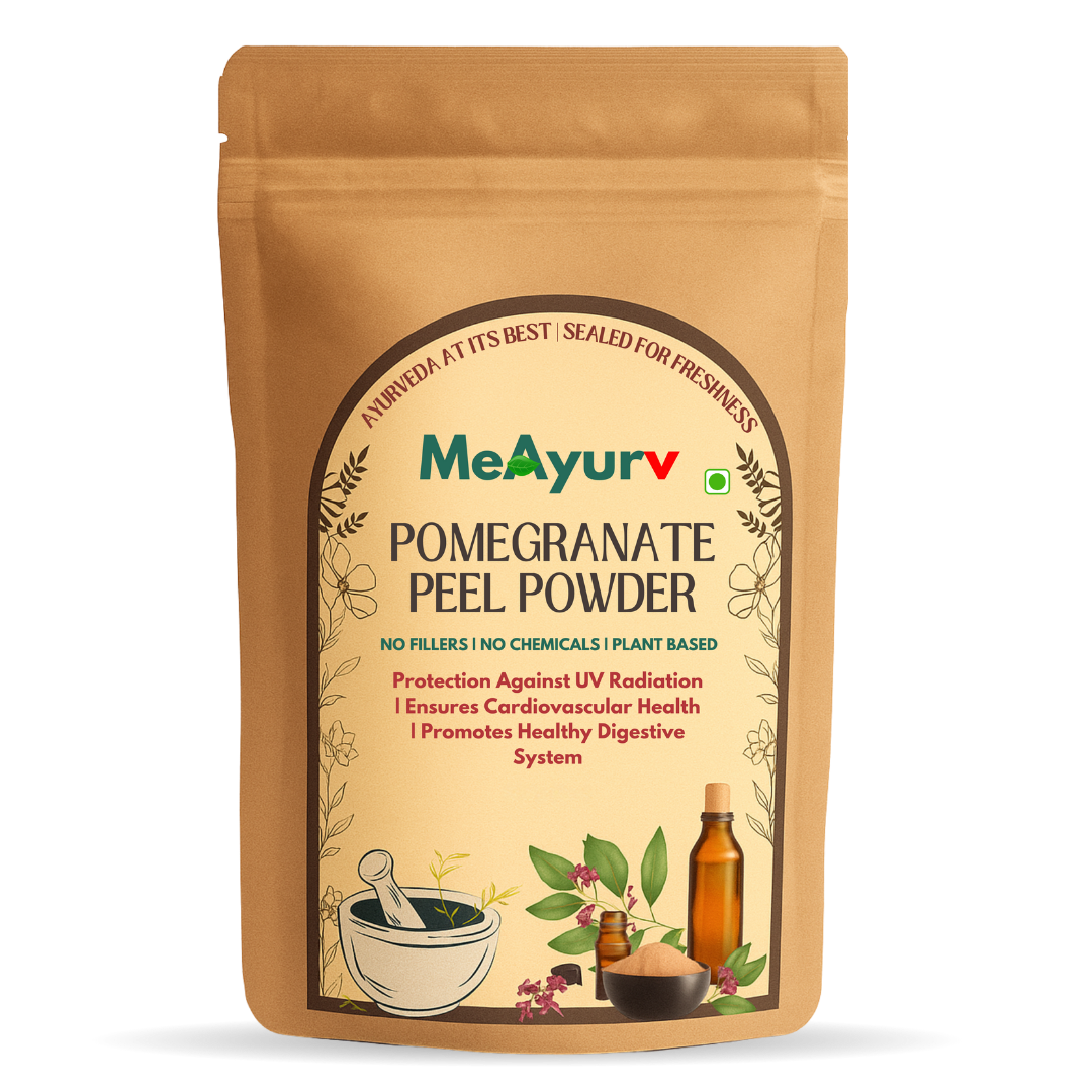 MeAyurv Organic Pomegranate Peel Powder – Pure Anar Powder | Ayurvedic Herbal Supplement for Antioxidant Support, Skin Glow & Immunity | Natural, Vegan, Chemical Free