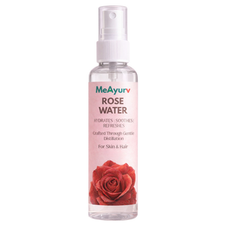 MeAyurv 100% Pure Rose Water Toner for Glowing Skin & Tight Pores (200ml) | Hydrating Face Mist & Natural Makeup Remover | Steam Distilled Kannauj Gulab Jal for All Skin Types