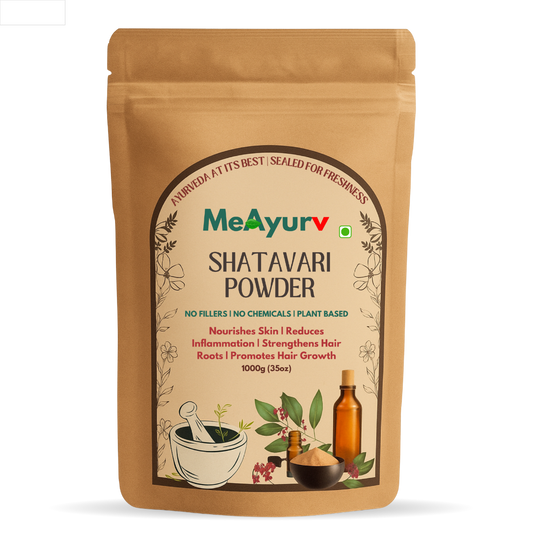 MeAyurv Organic Shatavari Powder – Pure Asparagus Racemosus | Ayurvedic Herbal Supplement for Women's Health, Hormonal Balance & Vitality | Natural, Vegan, Chemical Free