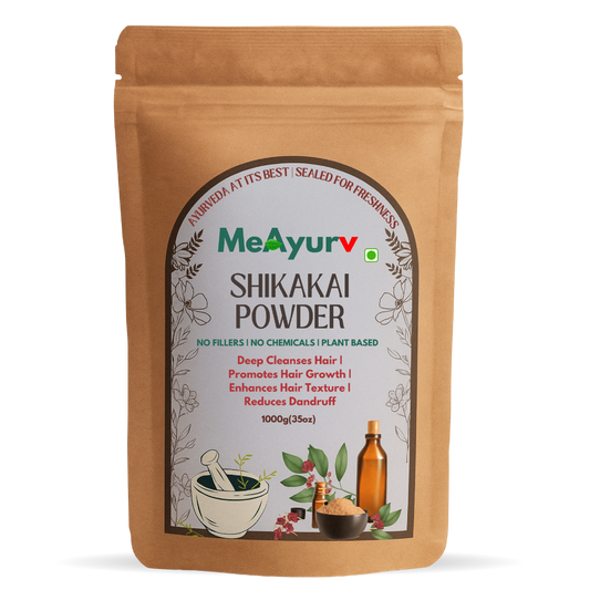 MeAyurv Organic Shikakai Powder – Pure Acacia Concinna | Ayurvedic Herbal Hair Care for Cleansing, Shine & Hair Growth | Non-GMO, Vegan, Chemical Free