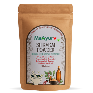 MeAyurv Organic Shikakai Powder – Pure Acacia Concinna | Ayurvedic Herbal Hair Care for Cleansing, Shine & Hair Growth | Non-GMO, Vegan, Chemical Free