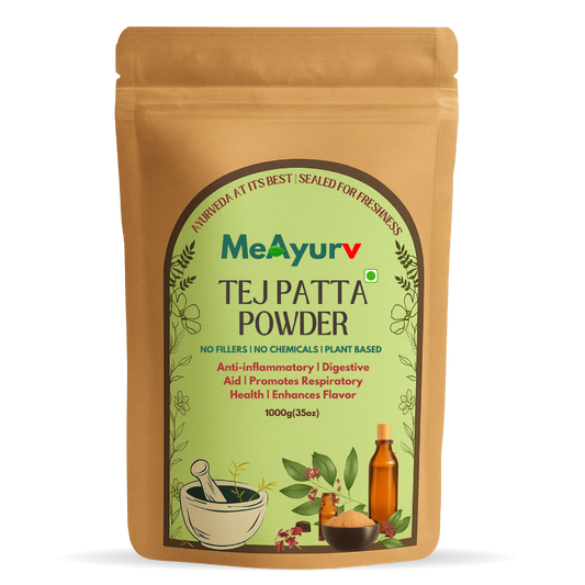 MeAyurv Organic Tej Patta Powder – Pure Bay Leaf | Ayurvedic Herbal Supplement for Digestion, Flavor & Antioxidants | Natural, Vegan, Chemical Free