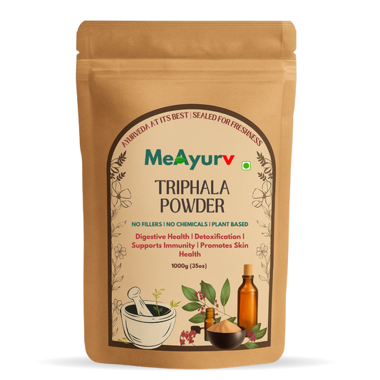 MeAyurv Organic Triphala Powder – Pure Triphala Blend | Ayurvedic Herbal Supplement for Digestion, Detox & Wellness | Natural, Vegan, Chemical Free