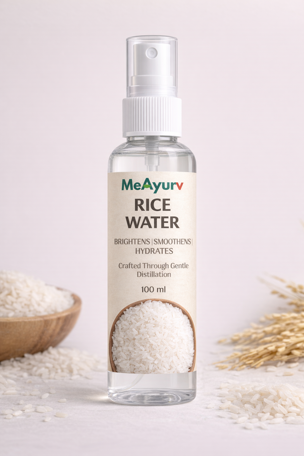 MeAyurv Fermented Rice Water for Hair Growth & Glowing Skin (100ml) | Korean Beauty Face Toner & Hair Spray for Frizz Control | Strengthens Roots & Minimizes Pores