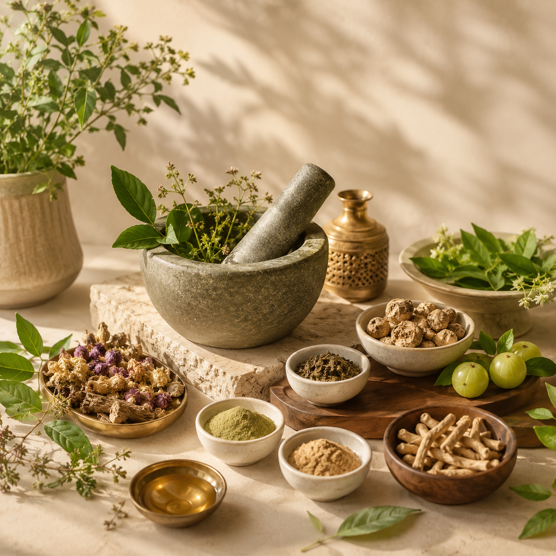 Ayurvedic herbs and natural ingredients