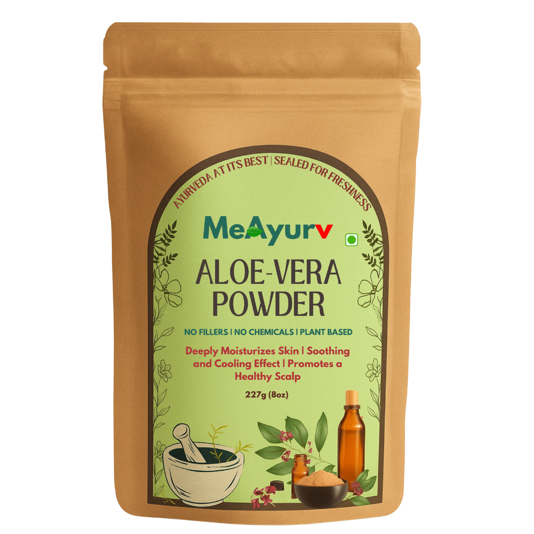 MeAyurv Organic Aloe Vera Leaves Powder | Herbal Supplement for Skin Care, Hair Growth & Hydration | Pure, Vegan, Chemical Free & Non-GMO