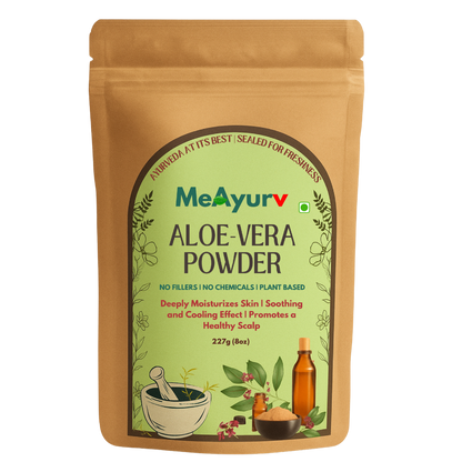 MeAyurv Organic Aloe Vera Leaves Powder | Herbal Supplement for Skin Care, Hair Growth & Hydration | Pure, Vegan, Chemical Free & Non-GMO