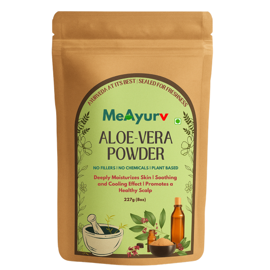 MeAyurv Organic Aloe Vera Leaves Powder | Herbal Supplement for Skin Care, Hair Growth & Hydration | Pure, Vegan, Chemical Free & Non-GMO