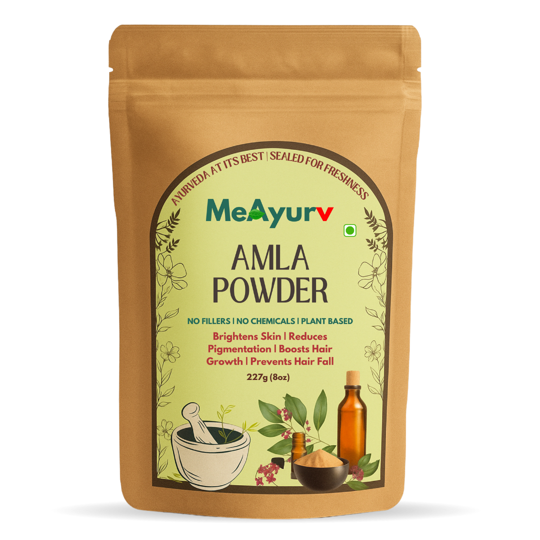 MeAyurv Organic Amla Powder – Pure Indian Gooseberry | Ayurvedic Superfood for Immunity, Hair Growth & Antioxidant Support | Non-GMO & Vegan
