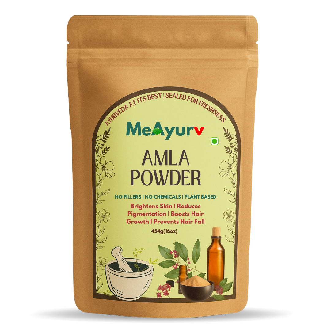 MeAyurv Organic Amla Powder – Pure Indian Gooseberry | Ayurvedic Superfood for Immunity, Hair Growth & Antioxidant Support | Non-GMO & Vegan