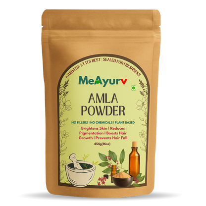 MeAyurv Organic Amla Powder – Pure Indian Gooseberry | Ayurvedic Superfood for Immunity, Hair Growth & Antioxidant Support | Non-GMO & Vegan