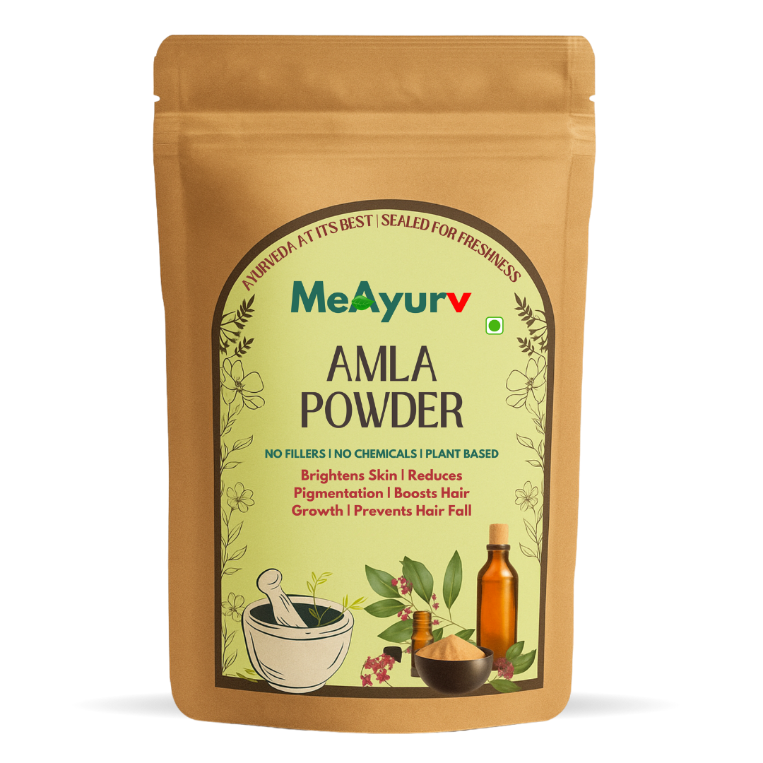 MeAyurv Organic Amla Powder – Pure Indian Gooseberry | Ayurvedic Superfood for Immunity, Hair Growth & Antioxidant Support | Non-GMO & Vegan