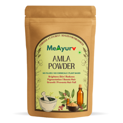 MeAyurv Organic Amla Powder – Pure Indian Gooseberry | Ayurvedic Superfood for Immunity, Hair Growth & Antioxidant Support | Non-GMO & Vegan