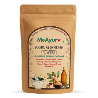 MeAyurv Organic Ashwagandha Powder – Pure Ashwagandha Root Powder | Ayurvedic Adaptogen Supplement for Stress Support, Energy & Vitality | Natural, Vegan, Chemical Free