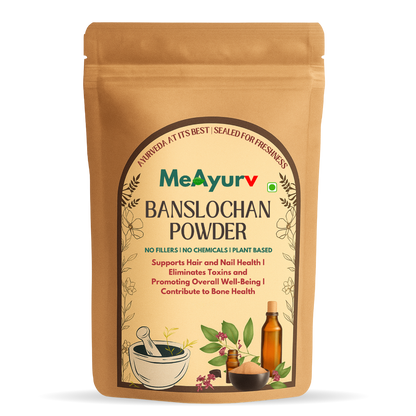 MeAyurv Organic Banslochan – Pure Bamboo Silica | Ayurvedic Herbal Supplement for Bone Strength, Hair & Joint Health | Natural, Vegan, Chemical Free