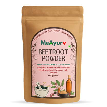 MeAyurv Organic Beetroot Powder | Natural Nitrate-Rich Superfood | Supports Stamina, Detox, Heart Health & Skin Glow | Vegan, Non-GMO | Plant-Based Nutrition