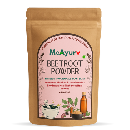 MeAyurv Organic Beetroot Powder | Natural Nitrate-Rich Superfood | Supports Stamina, Detox, Heart Health & Skin Glow | Vegan, Non-GMO | Plant-Based Nutrition