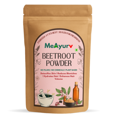 MeAyurv Organic Beetroot Powder | Natural Nitrate-Rich Superfood | Supports Stamina, Detox, Heart Health & Skin Glow | Vegan, Non-GMO | Plant-Based Nutrition