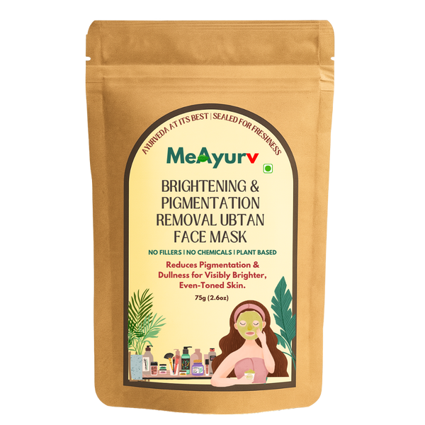 MeAyurv Glowing Radiance Ubtan Combo | Face Brightening & Body Detan Pack | Pigmentation Care Ubtan + Exfoliating Bath Ubtan Scrub | Bridal Glow & Even Tone (2 x 75g)