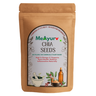 MeAyurv Chia Seeds for Weight Loss Rich in Omega 3 & Fiber Diet Food | High Protein Seeds for Energy & Heart Health | Calcium Rich for Strong Bones | for Eating Smoothies & Pudding