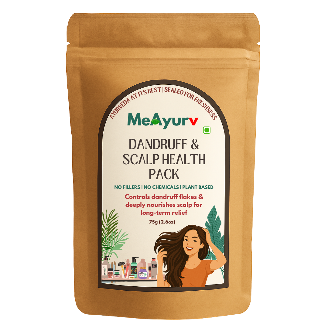 MeAyurv Anti-Dandruff Hair Duo | Neem & Tulsi Scalp Pack + Herbal Shikakai Reetha Hair Cleanser | Weekly Flake Control & Gentle Sulfate-Free Wash Routine (2 x 75g)