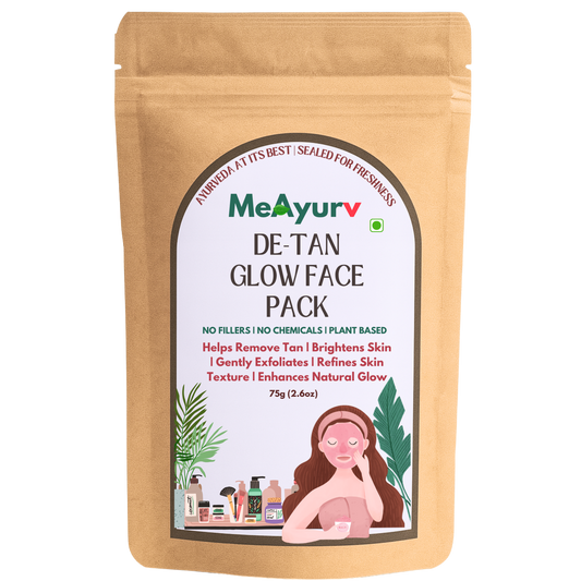 MeAyurv Organic De - Tan Glow Face Pack Powder – Pure Orange Peel (Santra Chilka) Powder | Ayurvedic Skincare for De tan glow, Even tone & Face pack | Natural, Vegan, Chemical Free