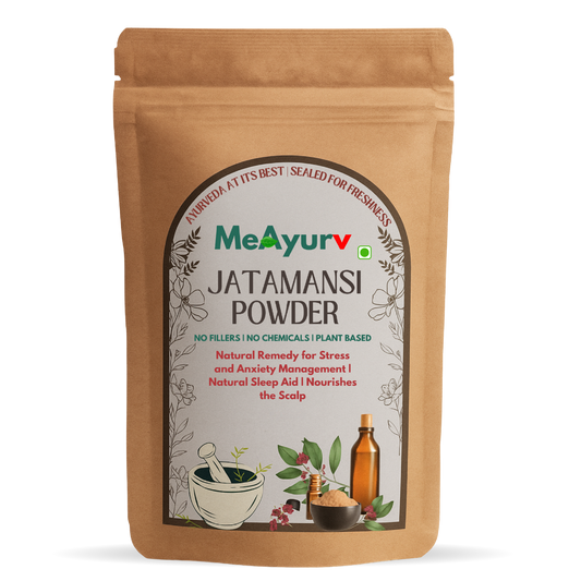MeAyurv Organic Jatamansi – Pure Spikenard Root | Ayurvedic Herbal Supplement for Stress Relief, Hair Growth & Mind Calmness | Natural, Vegan, Chemical Free