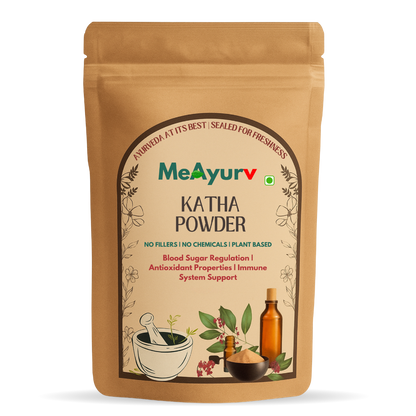 MeAyurv Organic Katha Powder Hair Mask | Pure Acacia Catechu Ayurvedic Pack for Hair Strengthening, Shine & Nourishment | Herbal, Vegan & Natural Care