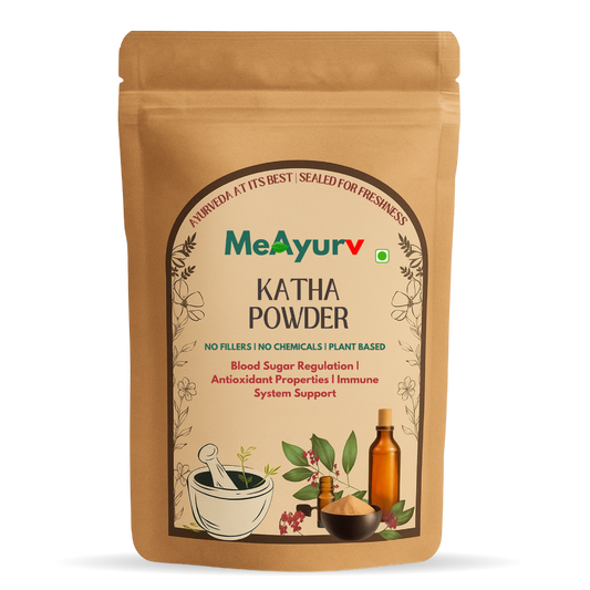MeAyurv Organic Katha Powder Hair Mask | Pure Acacia Catechu Ayurvedic Pack for Hair Strengthening, Shine & Nourishment | Herbal, Vegan & Natural Care