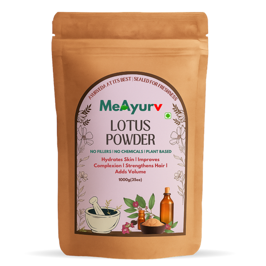 MeAyurv Organic Lotus Powder – Pure Lotus Flower | Ayurvedic Herbal Supplement for Skin Glow & Cooling | Natural, Vegan, Chemical Free