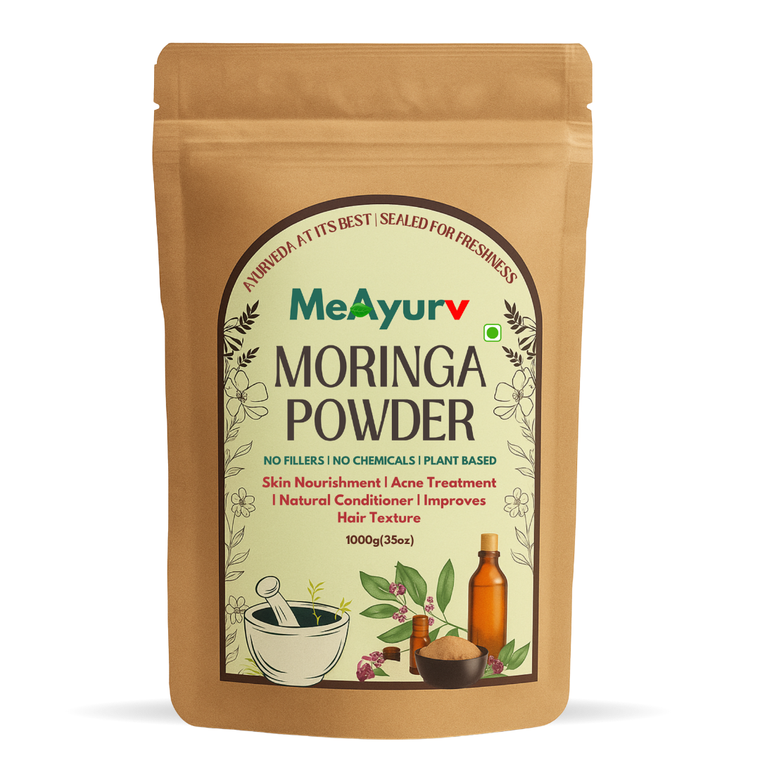 MeAyurv Organic Moringa Powder – Pure Moringa Leaf Powder | Ayurvedic Herbal Supplement for Energy, Immunity & Wellness | Natural, Vegan, Chemical Free